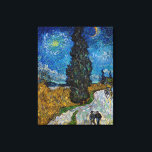 Vincent van Gogh - Road with Cypress and Star Canvas Print<br><div class="desc">Country Road with Cypress and Star - Vincent van Gogh,  Oil on Canvas,  1890,  Saint-Remy</div>