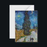 Vincent van Gogh - Road with Cypress and Star Card<br><div class="desc">Country Road with Cypress and Star - Vincent van Gogh,  Oil on Canvas,  1890,  Saint-Remy</div>