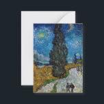 Vincent van Gogh - Road with Cypress and Star Card<br><div class="desc">Country Road with Cypress and Star - Vincent van Gogh,  Oil on Canvas,  1890,  Saint-Remy</div>