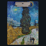 Vincent van Gogh - Road with Cypress and Star Clipboard<br><div class="desc">Country Road with Cypress and Star - Vincent van Gogh,  Oil on Canvas,  1890,  Saint-Remy</div>