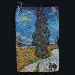 Vincent van Gogh - Road with Cypress and Star Golf Towel<br><div class="desc">Country Road with Cypress and Star - Vincent van Gogh,  Oil on Canvas,  1890,  Saint-Remy</div>