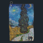 Vincent van Gogh - Road with Cypress and Star Golf Towel<br><div class="desc">Country Road with Cypress and Star - Vincent van Gogh,  Oil on Canvas,  1890,  Saint-Remy</div>