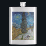 Vincent van Gogh - Road with Cypress and Star Hip Flask<br><div class="desc">Country Road with Cypress and Star - Vincent van Gogh,  Oil on Canvas,  1890,  Saint-Remy</div>