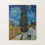 Vincent van Gogh - Road with Cypress and Star Jigsaw Puzzle<br><div class="desc">Country Road with Cypress and Star - Vincent van Gogh,  Oil on Canvas,  1890,  Saint-Remy</div>