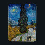 Vincent van Gogh - Road with Cypress and Star Magnet<br><div class="desc">Country Road with Cypress and Star - Vincent van Gogh,  Oil on Canvas,  1890,  Saint-Remy</div>