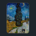 Vincent van Gogh - Road with Cypress and Star Magnet<br><div class="desc">Country Road with Cypress and Star - Vincent van Gogh,  Oil on Canvas,  1890,  Saint-Remy</div>