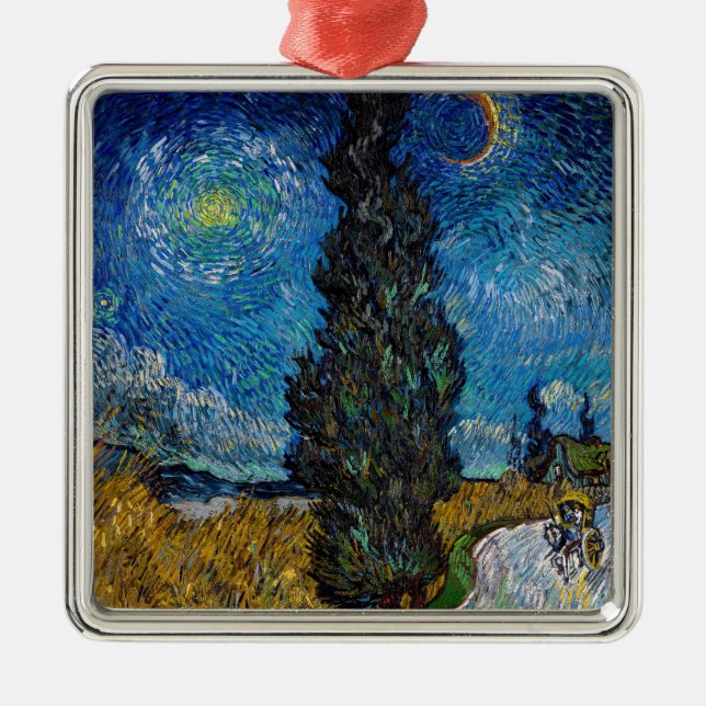 Vincent van Gogh - Road with Cypress and Star Metal Tree Decoration (Front)