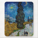 Vincent van Gogh - Road with Cypress and Star Mouse Pad<br><div class="desc">Country Road with Cypress and Star - Vincent van Gogh,  Oil on Canvas,  1890,  Saint-Remy</div>