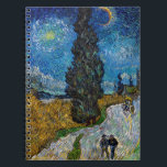 Vincent van Gogh - Road with Cypress and Star Notebook<br><div class="desc">Country Road with Cypress and Star - Vincent van Gogh,  Oil on Canvas,  1890,  Saint-Remy</div>