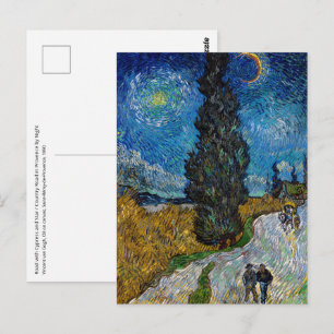 Vincent van Gogh - Road with Cypress and Star Postcard