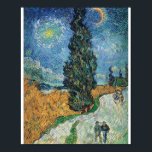 Vincent Van Gogh - Road with Cypress and Star Poster<br><div class="desc">Vincent Van Gogh - Road with Cypress and Star</div>