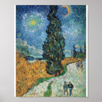 Vincent Van Gogh - Road with Cypress and Star