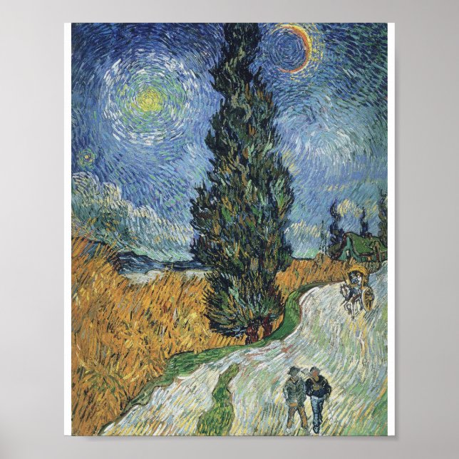 Vincent Van Gogh - Road with Cypress and Star Poster (Front)