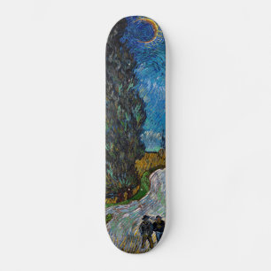 Vincent van Gogh - Road with Cypress and Star Skateboard