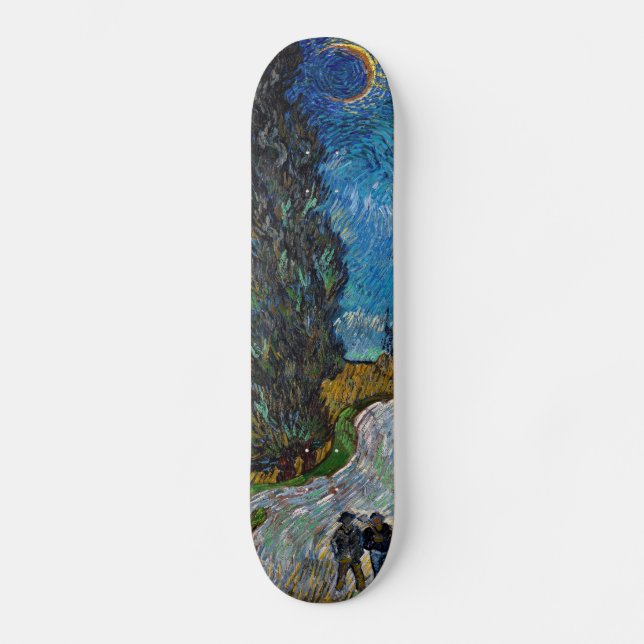 Vincent van Gogh - Road with Cypress and Star Skateboard (Front)