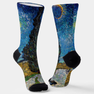 Vincent van Gogh - Road with Cypress and Star Socks