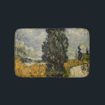 Vincent van Gogh | Road with Cypresses, 1890 Bath Mat<br><div class="desc">Road with Cypresses,  1890 | by Vincent van Gogh | Art Location: Rijksmuseum Kroller-Muller,  Otterlo,  Netherlands | Dutch Artist | Image Collection Number: BAL3752</div>