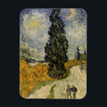 Vincent van Gogh | Road with Cypresses, 1890 Magnet<br><div class="desc">Image Collection Number:  BAL3752  Road with Cypresses,  1890 (oil on canvas). Gogh,  Vincent van (1853-90) oil on canvas. Rijksmuseum Kroller-Muller,  Otterlo,  Netherlands .  1890</div>