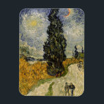 Vincent van Gogh | Road with Cypresses, 1890 Magnet<br><div class="desc">Image Collection Number:  BAL3752  Road with Cypresses,  1890 (oil on canvas). Gogh,  Vincent van (1853-90) oil on canvas. Rijksmuseum Kroller-Muller,  Otterlo,  Netherlands .  1890</div>