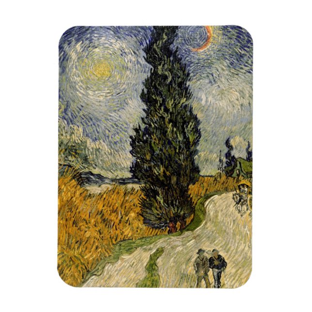 Vincent van Gogh | Road with Cypresses, 1890 Magnet (Vertical)