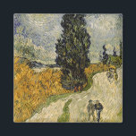 Vincent van Gogh | Road with Cypresses, 1890 Magnet<br><div class="desc">Image Collection Number:  BAL3752  Road with Cypresses,  1890 (oil on canvas). Gogh,  Vincent van (1853-90) oil on canvas. Rijksmuseum Kroller-Muller,  Otterlo,  Netherlands .  1890</div>