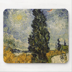 Vincent van Gogh Road with Cypresses, 1890 Mouse Pad