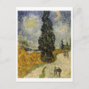 Vincent van Gogh Road with Cypresses, 1890 Postcard