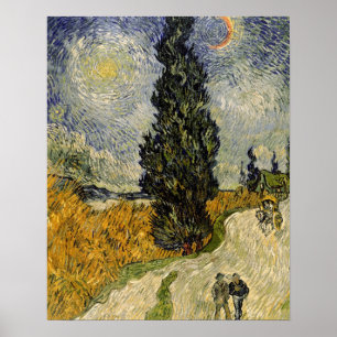 Vincent van Gogh   Road with Cypresses, 1890 Poster