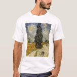 Vincent van Gogh | Road with Cypresses, 1890 T-Shirt<br><div class="desc">Image Collection Number:  BAL3752  Road with Cypresses,  1890 (oil on canvas). Gogh,  Vincent van (1853-90) oil on canvas. Rijksmuseum Kroller-Muller,  Otterlo,  Netherlands .  1890</div>
