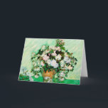 Vincent Van Gogh Roses (1890) Card<br><div class="desc">Pretty , Vintage , Beautiful painting Vase with Pink Roses (1890) by Vincent Van Gogh Sticker. This is an old masterpiece from the dutch master painter Vincent Van Gogh. This fine art old oil painting of has beautiful, vibrant, saturated colour. This old painting depicts a vase of roses. This is...</div>