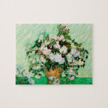 Vincent Van Gogh Roses (1890) Jigsaw Puzzle<br><div class="desc">Pretty , Vintage , Beautiful painting Vase with Pink Roses (1890) by Vincent Van Gogh Sticker. This is an old masterpiece from the dutch master painter Vincent Van Gogh. This fine art old oil painting of has beautiful, vibrant, saturated color. This old painting depicts a vase of roses. This is...</div>