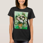 Vincent Van Gogh Roses (1890) T-Shirt<br><div class="desc">Pretty , Vintage , Beautiful painting Vase with Pink Roses (1890) by Vincent Van Gogh Sticker. This is an old masterpiece from the dutch master painter Vincent Van Gogh. This fine art old oil painting of has beautiful, vibrant, saturated colour. This old painting depicts a vase of roses. This is...</div>