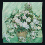 Vincent van Gogh - Roses Bandana<br><div class="desc">Roses / Still Life: Vase with Pink Roses - Vincent van Gogh,  Oil on Canvas,  1890</div>