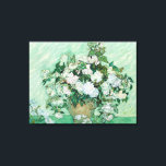 Vincent van Gogh - Roses Canvas Print<br><div class="desc">Roses / Still Life: Vase with Pink Roses - Vincent van Gogh,  Oil on Canvas,  1890</div>