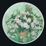 Vincent van Gogh - Roses Ceramic Knob<br><div class="desc">Roses / Still Life: Vase with Pink Roses - Vincent van Gogh,  Oil on Canvas,  1890</div>