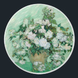 Vincent van Gogh - Roses Ceramic Knob<br><div class="desc">Roses / Still Life: Vase with Pink Roses - Vincent van Gogh,  Oil on Canvas,  1890</div>