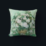 Vincent van Gogh - Roses Cushion<br><div class="desc">Roses / Still Life: Vase with Pink Roses - Vincent van Gogh,  Oil on Canvas,  1890</div>