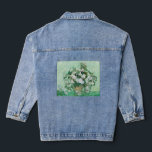 Vincent van Gogh - Roses Denim Jacket<br><div class="desc">Roses / Still Life: Vase with Pink Roses - Vincent van Gogh,  Oil on Canvas,  1890</div>