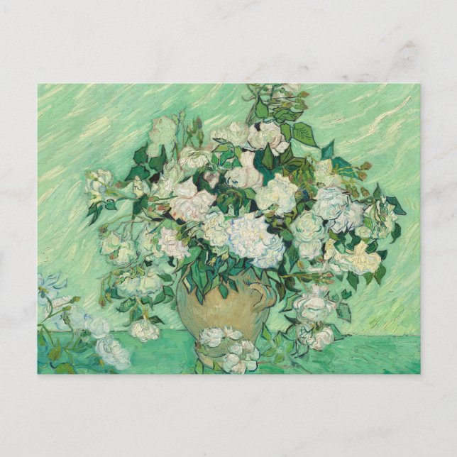 Vincent van Gogh Roses Impressionist Holiday Postcard (Front)