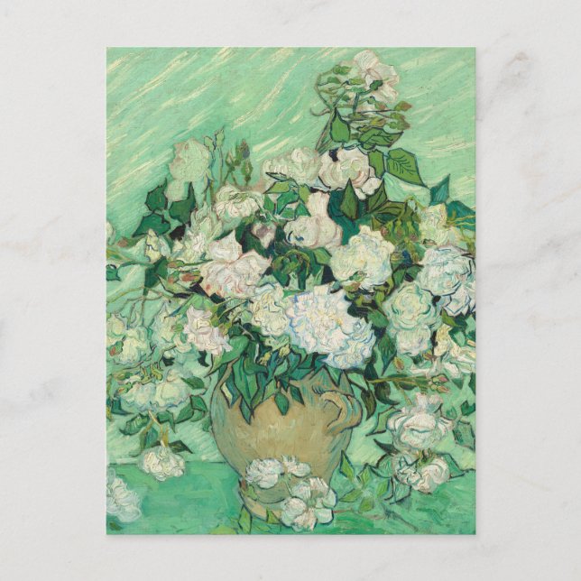 Vincent van Gogh Roses Impressionist Postcard (Front)