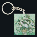 Vincent van Gogh - Roses Key Ring<br><div class="desc">Roses / Still Life: Vase with Pink Roses - Vincent van Gogh,  Oil on Canvas,  1890</div>