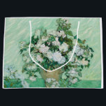 Vincent van Gogh - Roses Large Gift Bag<br><div class="desc">Roses / Still Life: Vase with Pink Roses - Vincent van Gogh,  Oil on Canvas,  1890</div>