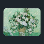 Vincent van Gogh - Roses Magnet<br><div class="desc">Roses / Still Life: Vase with Pink Roses - Vincent van Gogh,  Oil on Canvas,  1890</div>