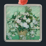 Vincent van Gogh - Roses Metal Tree Decoration<br><div class="desc">Roses / Still Life: Vase with Pink Roses - Vincent van Gogh,  Oil on Canvas,  1890</div>