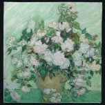 Vincent van Gogh - Roses Napkin<br><div class="desc">Roses / Still Life: Vase with Pink Roses - Vincent van Gogh, Oil on Canvas, 1890</div>