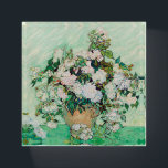 VINCENT VAN GOGH  "ROSES" PAPER WEIGHT<br><div class="desc">VINCENT VAN GOGH FINE ART,  SQUARE GLASS PAPERWEIGHT WITH "ROSES" PAINTING</div>