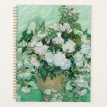 Vincent van Gogh - Roses Planner<br><div class="desc">Roses / Still Life: Vase with Pink Roses - Vincent van Gogh,  Oil on Canvas,  1890</div>