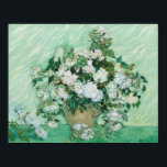 Vincent van Gogh - Roses Poster<br><div class="desc">Roses / Still Life: Vase with Pink Roses - Vincent van Gogh,  Oil on Canvas,  1890</div>