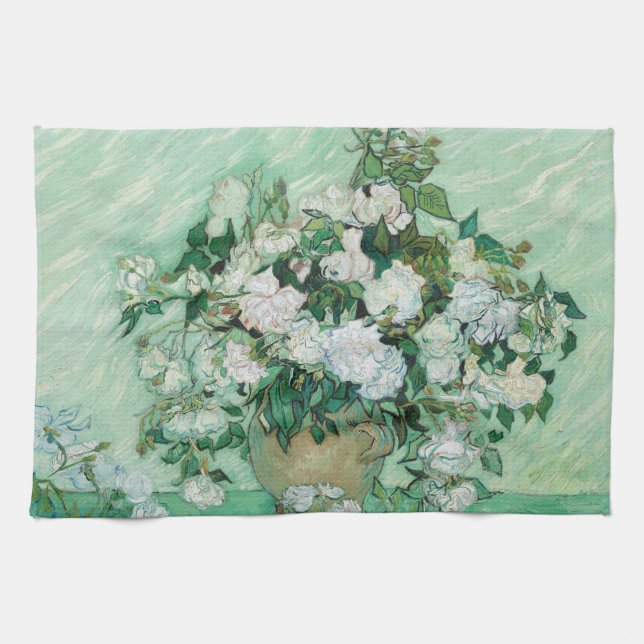 Vincent van Gogh - Roses Tea Towel (Horizontal)