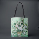 Vincent van Gogh - Roses Tote Bag<br><div class="desc">Roses / Still Life: Vase with Pink Roses - Vincent van Gogh,  Oil on Canvas,  1890</div>